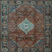 Square Persian Light Blue Traditional Rug, tr1208lblu