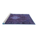 Sideview of Machine Washable Persian Blue Traditional Rug, wshtr1208blu