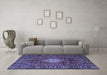 Machine Washable Persian Blue Traditional Rug in a Living Room, wshtr1208blu