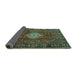 Sideview of Persian Turquoise Traditional Rug, tr1208turq