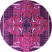 Round Persian Purple Traditional Rug, tr1209pur