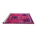 Sideview of Machine Washable Persian Pink Traditional Rug, wshtr1209pnk