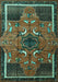 Machine Washable Persian Turquoise Traditional Area Rugs, wshtr1209turq