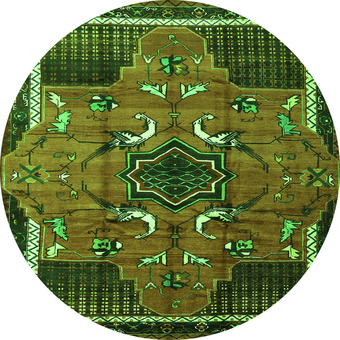 Machine Washable Persian Green Traditional Area Rugs, wshtr1209grn