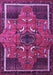 Machine Washable Persian Purple Traditional Area Rugs, wshtr1209pur