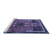 Sideview of Machine Washable Persian Blue Traditional Rug, wshtr1209blu