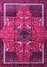 Machine Washable Persian Pink Traditional Rug, wshtr1209pnk