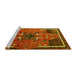 Sideview of Machine Washable Persian Yellow Traditional Rug, wshtr1209yw