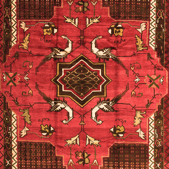 Serging Thickness of Machine Washable Persian Orange Traditional Area Rugs, wshtr1209org