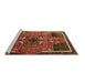 Sideview of Machine Washable Persian Brown Traditional Rug, wshtr1209brn