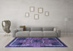 Machine Washable Persian Blue Traditional Rug in a Living Room, wshtr1209blu