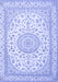 Machine Washable Medallion Blue Traditional Rug, wshtr120blu