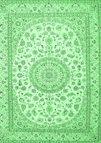 Medallion Emerald Green Traditional Rug, tr120emgrn