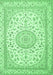 Medallion Emerald Green Traditional Rug, tr120emgrn