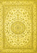 Machine Washable Medallion Yellow Traditional Rug, wshtr120yw