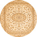 Square Medallion Orange Traditional Rug, tr120org