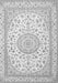 Serging Thickness of Machine Washable Medallion Gray Traditional Rug, wshtr120gry