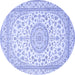 Round Medallion Blue Traditional Rug, tr120blu