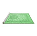 Sideview of Machine Washable Medallion Emerald Green Traditional Area Rugs, wshtr120emgrn