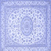 Square Medallion Blue Traditional Rug, tr120blu