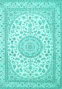 Medallion Turquoise Traditional Rug, tr120turq