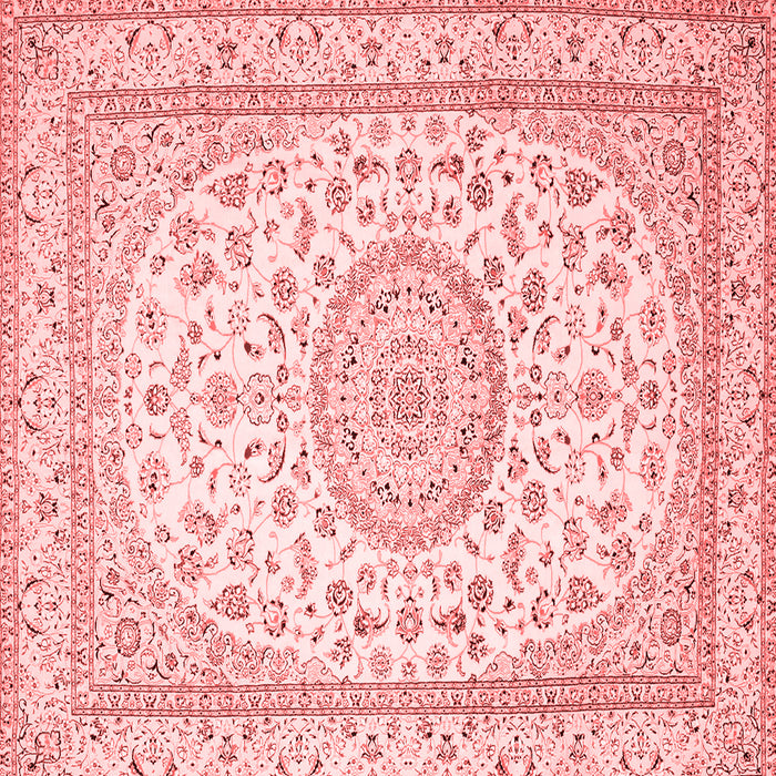 Machine Washable Medallion Red Traditional Rug, wshtr120red