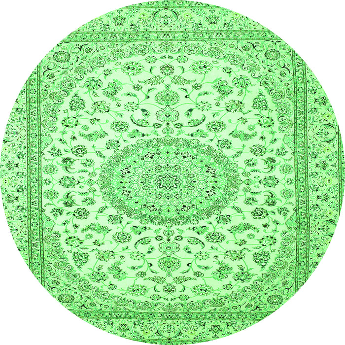 Machine Washable Medallion Green Traditional Area Rugs, wshtr120grn