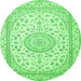 Machine Washable Medallion Green Traditional Area Rugs, wshtr120grn