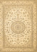 Machine Washable Medallion Brown Traditional Rug, wshtr120brn