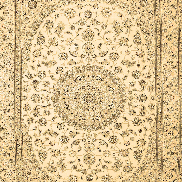 Machine Washable Medallion Brown Traditional Rug, wshtr120brn