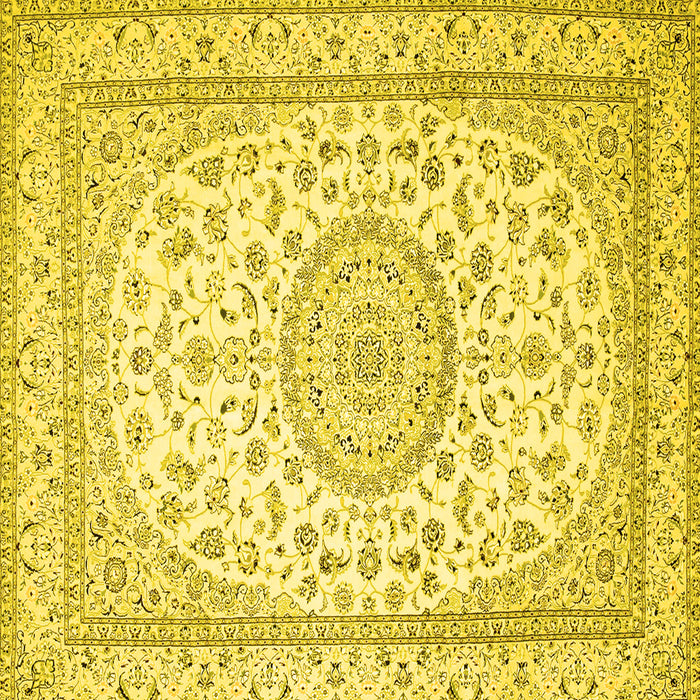 Square Medallion Yellow Traditional Rug, tr120yw