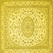 Square Medallion Yellow Traditional Rug, tr120yw