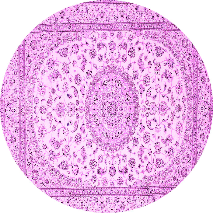 Round Medallion Pink Traditional Rug, tr120pnk