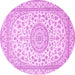 Round Medallion Pink Traditional Rug, tr120pnk