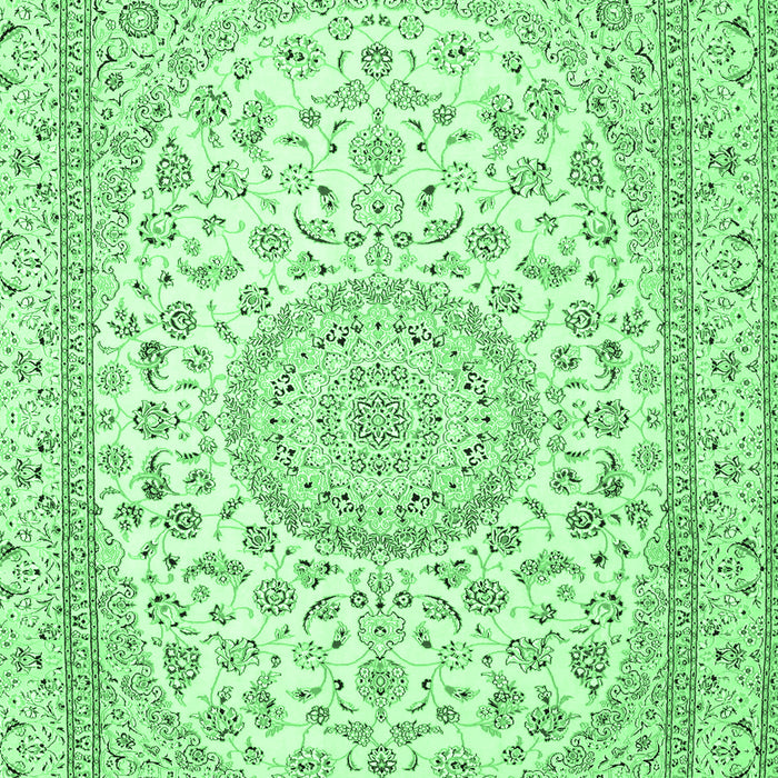 Machine Washable Medallion Emerald Green Traditional Area Rugs, wshtr120emgrn