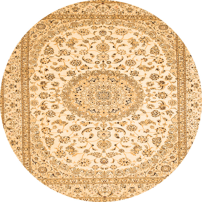 Machine Washable Medallion Orange Traditional Area Rugs, wshtr120org