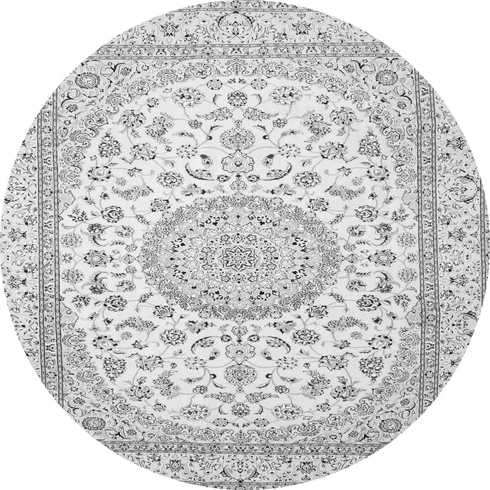 Machine Washable Medallion Gray Traditional Rug, wshtr120gry