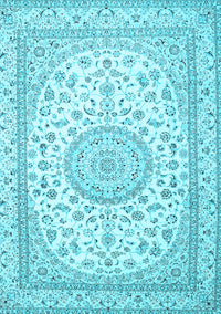 Medallion Light Blue Traditional Rug, tr120lblu