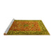 Sideview of Machine Washable Persian Yellow Traditional Rug, wshtr1210yw