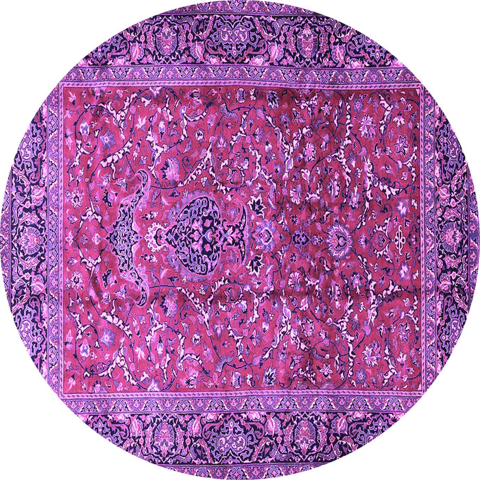 Round Persian Purple Traditional Rug, tr1210pur