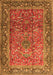 Serging Thickness of Machine Washable Persian Orange Traditional Area Rugs, wshtr1210org