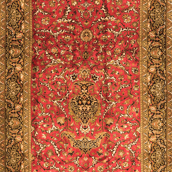 Serging Thickness of Machine Washable Persian Orange Traditional Area Rugs, wshtr1210org