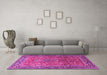 Machine Washable Persian Pink Traditional Rug in a Living Room, wshtr1210pnk