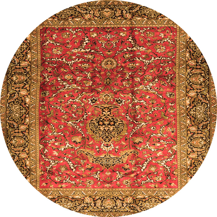Machine Washable Persian Orange Traditional Area Rugs, wshtr1210org