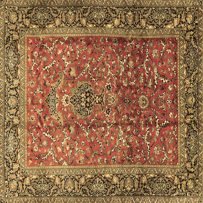 Square Machine Washable Persian Brown Traditional Rug, wshtr1210brn