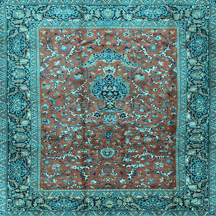Square Machine Washable Persian Light Blue Traditional Rug, wshtr1210lblu