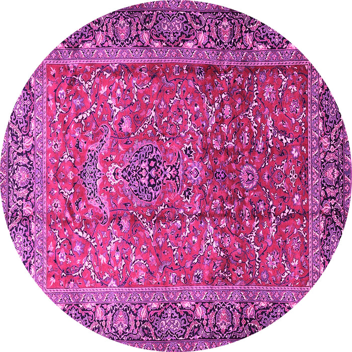 Round Persian Pink Traditional Rug, tr1210pnk