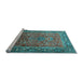 Sideview of Machine Washable Persian Light Blue Traditional Rug, wshtr1210lblu