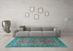 Machine Washable Persian Light Blue Traditional Rug in a Living Room, wshtr1210lblu