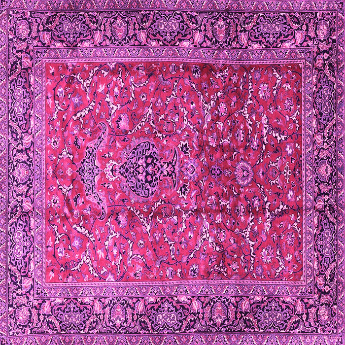 Square Machine Washable Persian Pink Traditional Rug, wshtr1210pnk